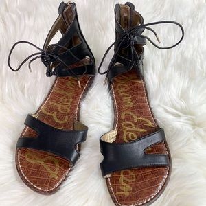 SAM EDELMAN KATYA GLADIATOR BLACK SANDALS SIZE 8
